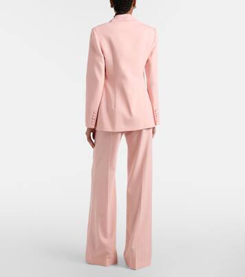 Pleated wool-blend wide-leg pants | Costarellos