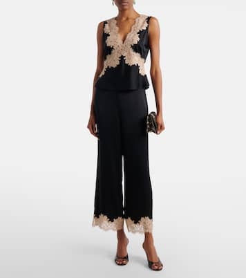 Marcela lace-trimmed wide-leg pants | Rixo