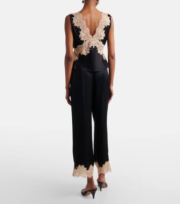Marcela lace-trimmed wide-leg pants | Rixo