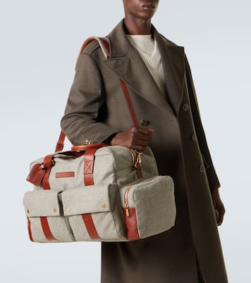 Weekender mit Lederbesatz | Brunello Cucinelli