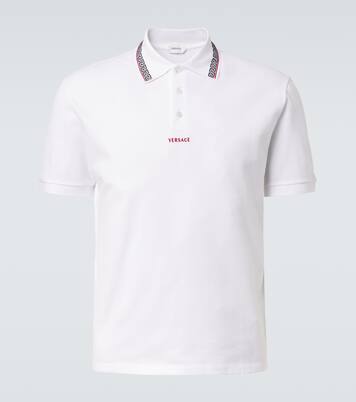 Greca cotton piqué polo shirt | Versace