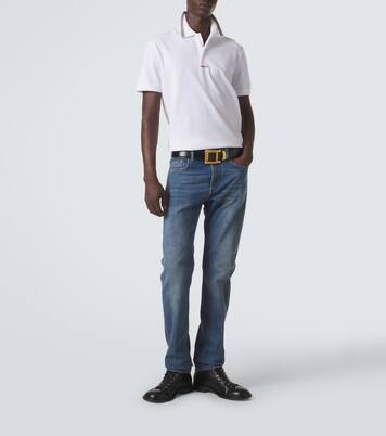 Greca cotton piqué polo shirt | Versace
