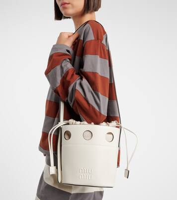 Leather bucket bag | Miu Miu