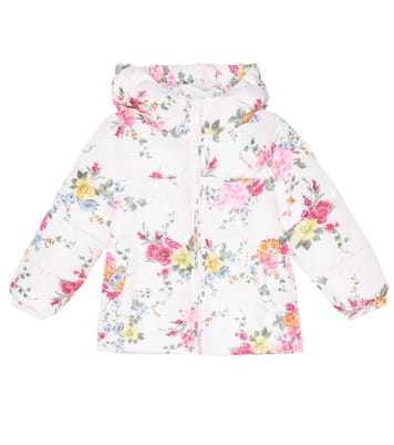 Hooded floral puffer jacket | Monnalisa