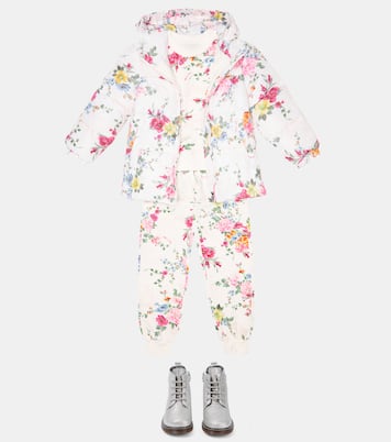Hooded floral puffer jacket | Monnalisa