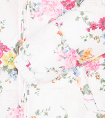 Hooded floral puffer jacket | Monnalisa