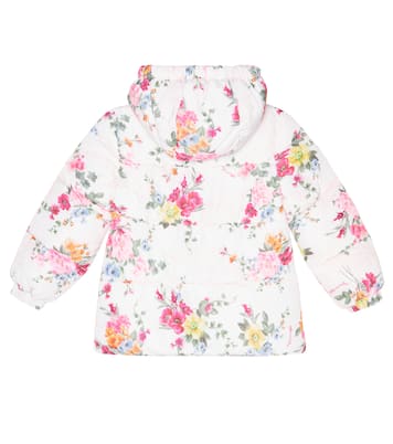 Hooded floral puffer jacket | Monnalisa