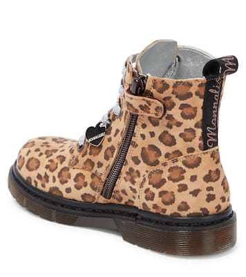 Leopard-print leather boots | Monnalisa