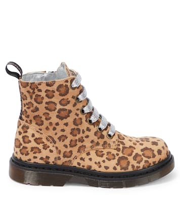 Leopard-print leather boots | Monnalisa