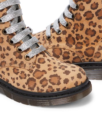Leopard-print leather boots | Monnalisa
