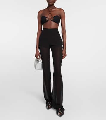 Tulle-trimmed wool bustier | Nensi Dojaka