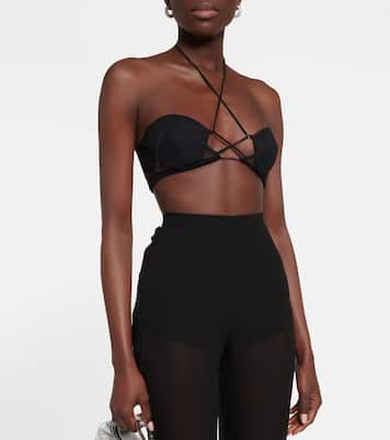 Tulle-trimmed wool bustier | Nensi Dojaka