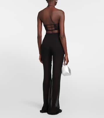 Tulle-trimmed wool bustier | Nensi Dojaka