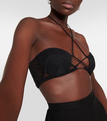 Tulle-trimmed wool bustier | Nensi Dojaka