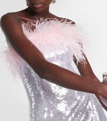 Robe à sequins et plumes | Self-Portrait