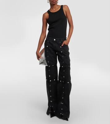 Studded convertible low-rise straight jeans | The Attico