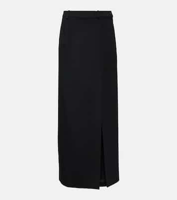 Side-slit wool twill maxi skirt | Balenciaga
