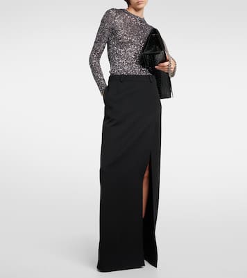 Side-slit wool twill maxi skirt | Balenciaga