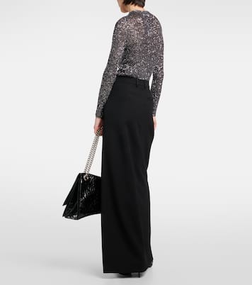 Side-slit wool twill maxi skirt | Balenciaga