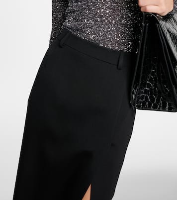 Side-slit wool twill maxi skirt | Balenciaga