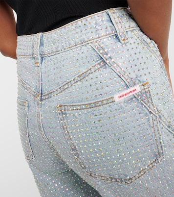 Verzierte High-Rise Straight Jeans | Self-Portrait
