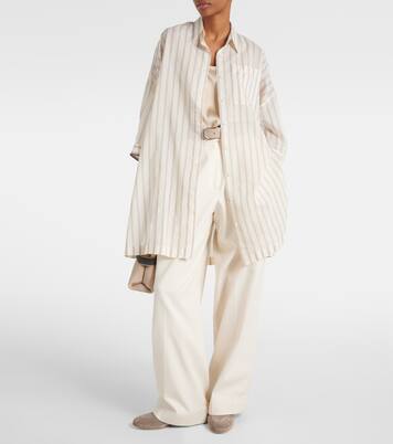 Striped cotton and silk shirt | Brunello Cucinelli