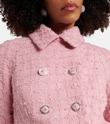 Double-breasted bouclé tweed jacket | Versace