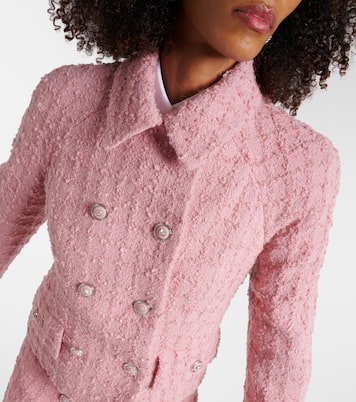 Double-breasted bouclé tweed jacket | Versace