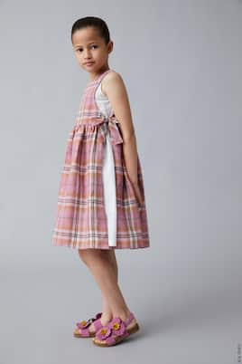 Bow-detail checked linen and cotton dress | Il Gufo