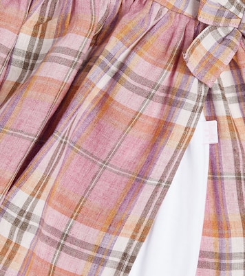 Baby checked linen playsuit and dress set | Il Gufo