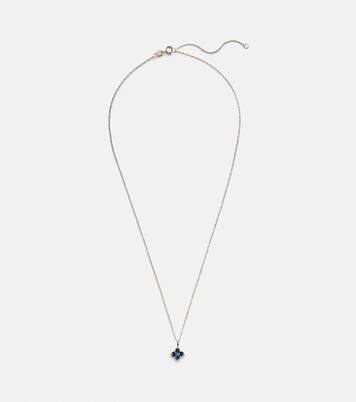 Halskette Luckiest Clover aus 10kt Gelbgold mit Saphiren | Stone and Strand