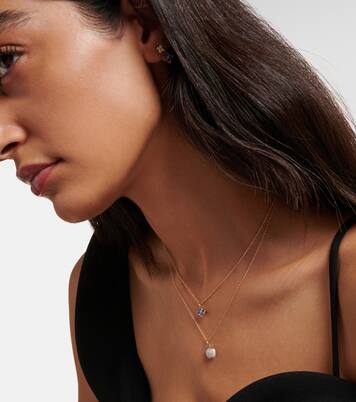 Halskette Luckiest Clover aus 10kt Gelbgold mit Saphiren | Stone and Strand