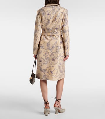 Trench in misto lana con stampa | Dries Van Noten