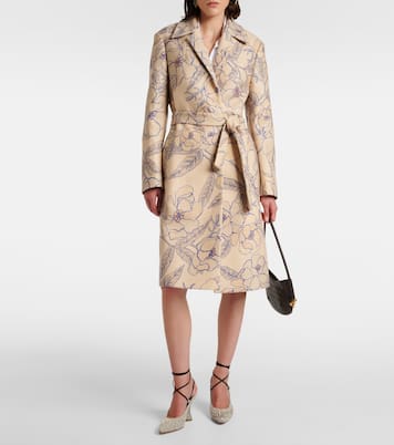 Trench in misto lana con stampa | Dries Van Noten
