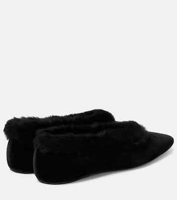 Ballerinas aus Samt mit Shearling | Toteme