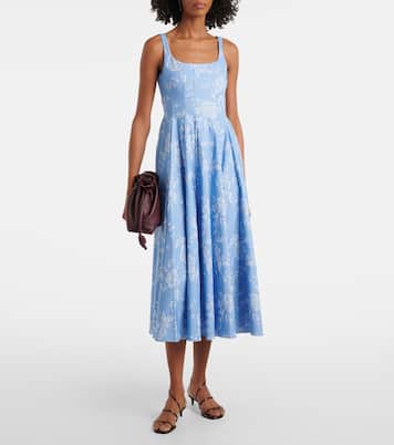 Robe corset Wells plissée à fleurs | Staud