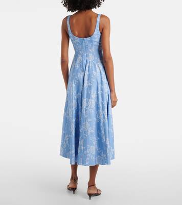 Robe corset Wells plissée à fleurs | Staud