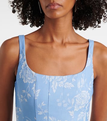 Robe corset Wells plissée à fleurs | Staud
