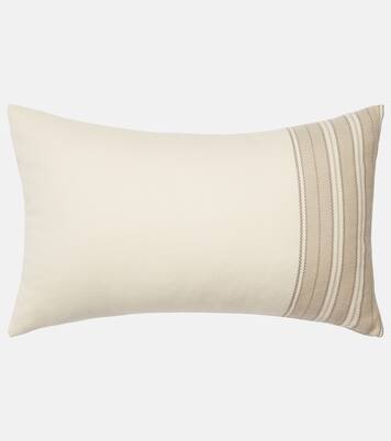 Suitcase striped cotton and cashmere cushion | Loro Piana