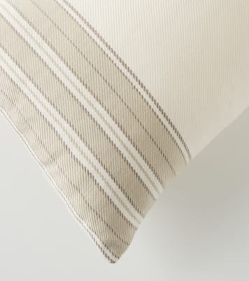 Suitcase striped cotton and cashmere cushion | Loro Piana