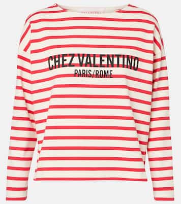 Longsleeve Chez Valentino aus Baumwoll-Jersey | Valentino