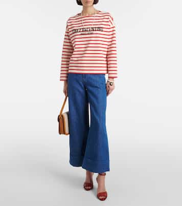 Longsleeve Chez Valentino aus Baumwoll-Jersey | Valentino