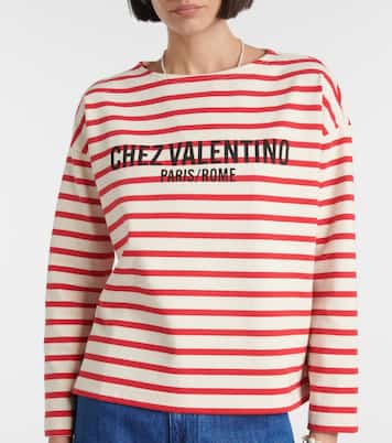 Longsleeve Chez Valentino aus Baumwoll-Jersey | Valentino