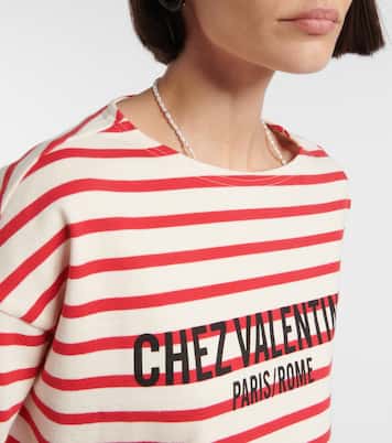 Longsleeve Chez Valentino aus Baumwoll-Jersey | Valentino