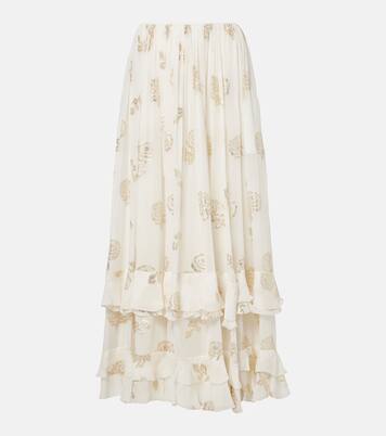 Floral jacquard muslin maxi skirt | Chloé