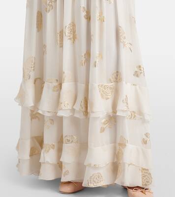 Floral jacquard muslin maxi skirt | Chloé