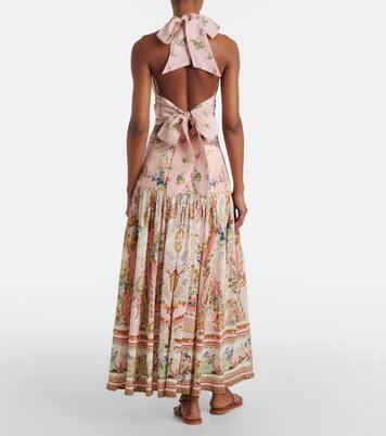 Gathered linen and silk maxi skirt | Camilla