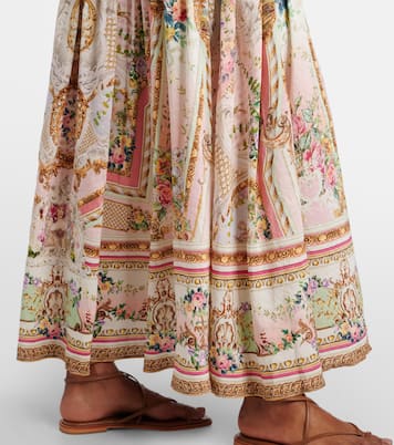 Gathered linen and silk maxi skirt | Camilla