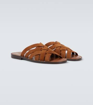 Woven suede sandals | Brunello Cucinelli