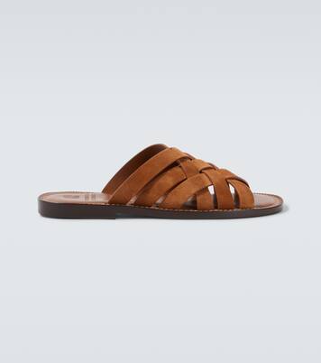 Woven suede sandals | Brunello Cucinelli
